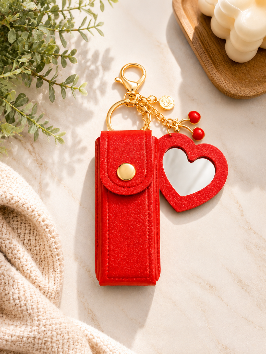 Cherry Love Lip Gloss Holder Keychain 🍒
